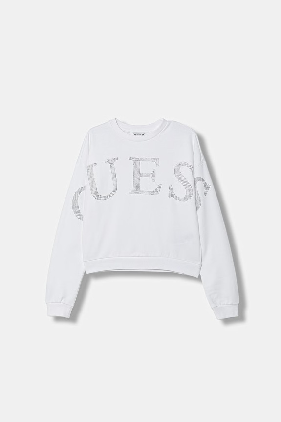 Guess hanorac pentru copii de bumbac imprimeu alb J6RQ10.KAD74.PPY2