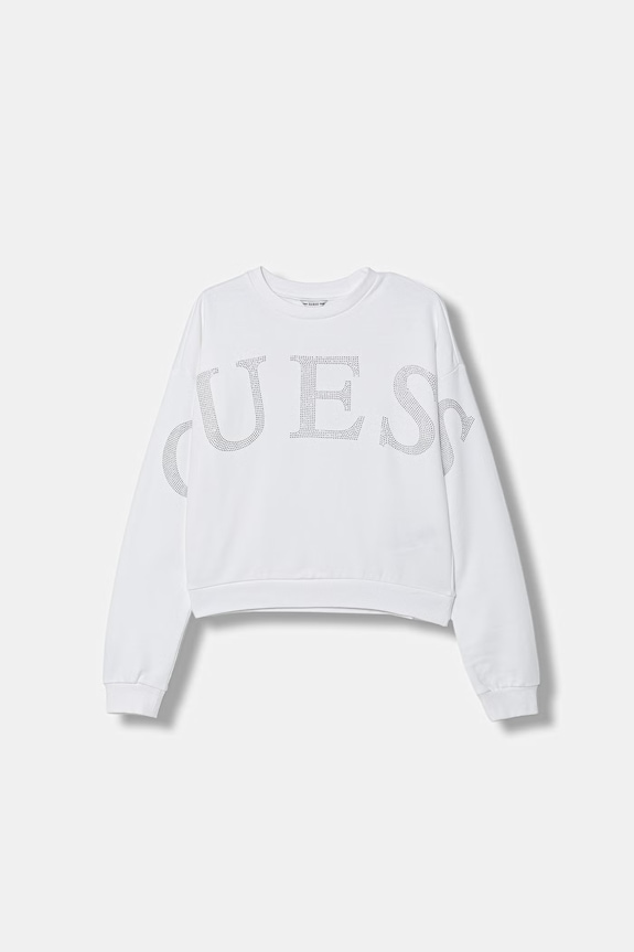 Guess hanorac pentru copii de bumbac imprimeu alb J6RQ10.KAD74.PPY2
