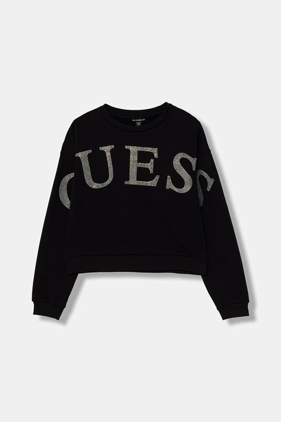 Guess hanorac pentru copii din bumbac imprimeu negru J6RQ10.KAD74.PPY2