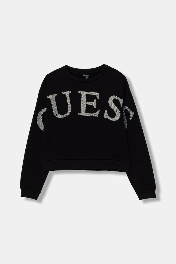 Guess hanorac pentru copii din bumbac imprimeu negru J6RQ10.KAD74.PPY2