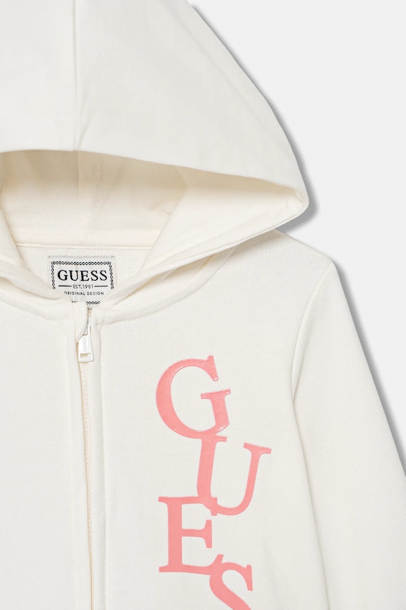 Djevojčice Dječja pamučna dukserica Guess K6RQ01.KA6R4.PPY2 bež