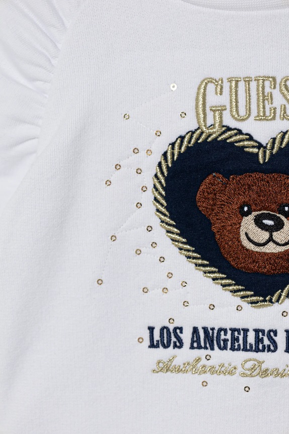 Девочка Детская хлопковая кофта Guess K6RQ03.KAD74.PPY2 белый