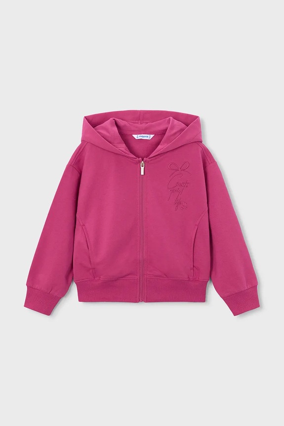 Mayoral bluza dziecięca z kapturem różowy 3457.6F.Mini.PPY2