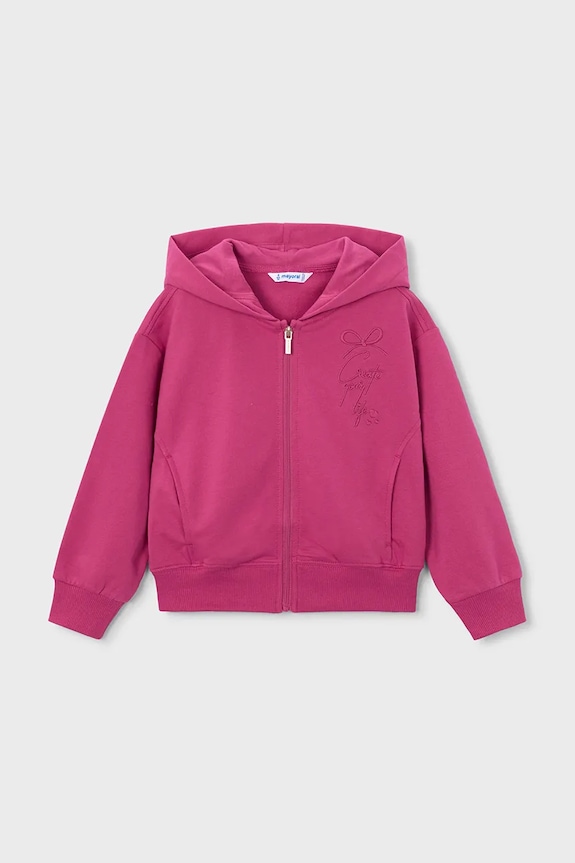 Mayoral bluza dziecięca z kapturem różowy 3457.6F.Mini.PPY2