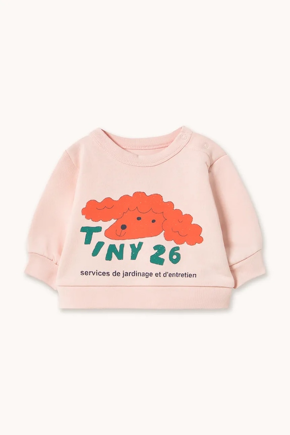 Βαμβακερή μπλούζα μωρού Tinycottons RED DOG BABY SWEATSHIRT χωρίς κουκούλα ροζ SS26.151