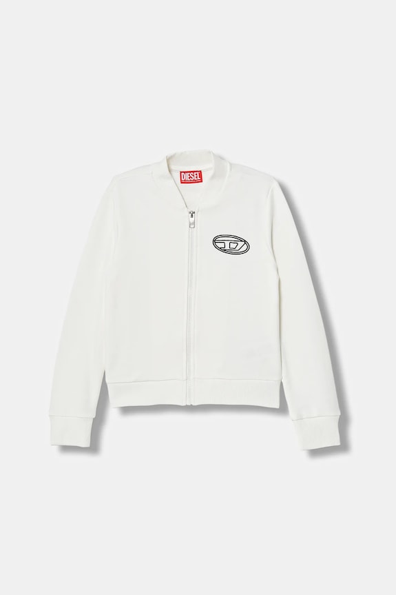Diesel gyerek pamut pulóver SKIPPY SWEAT-SHIRT elasztánnal fehér J02620.0GEAD