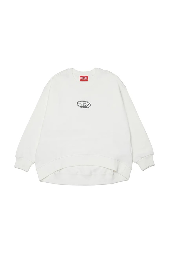 Diesel bluza dziecięca z bawełną SKIPRYS SWEAT-SHIRT z elastanem biały J02621.0GEAD