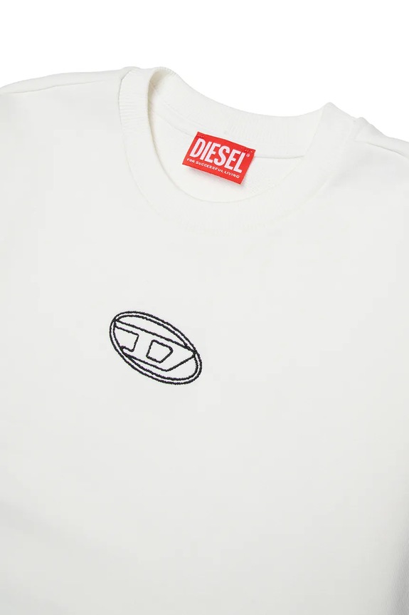 Dziewczynka Diesel bluza dziecięca z bawełną SKIPRYS SWEAT-SHIRT J02621.0GEAD biały