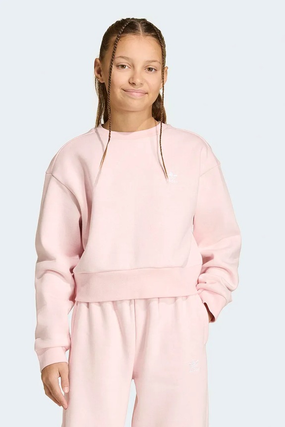 Παιδική μπλούζα adidas Originals χωρίς κουκούλα ροζ KE3733