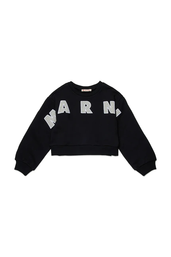 Detská bavlnená mikina Marni MS220F SWEAT-SHIRT bavlna čierna M01193.M00V0
