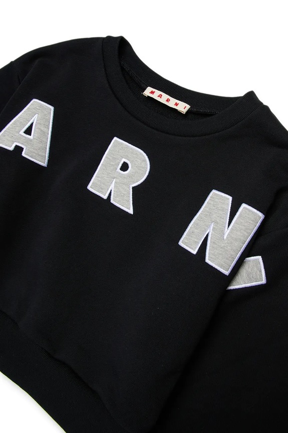 Detská bavlnená mikina Marni MS220F SWEAT-SHIRT čierna M01193.M00V0