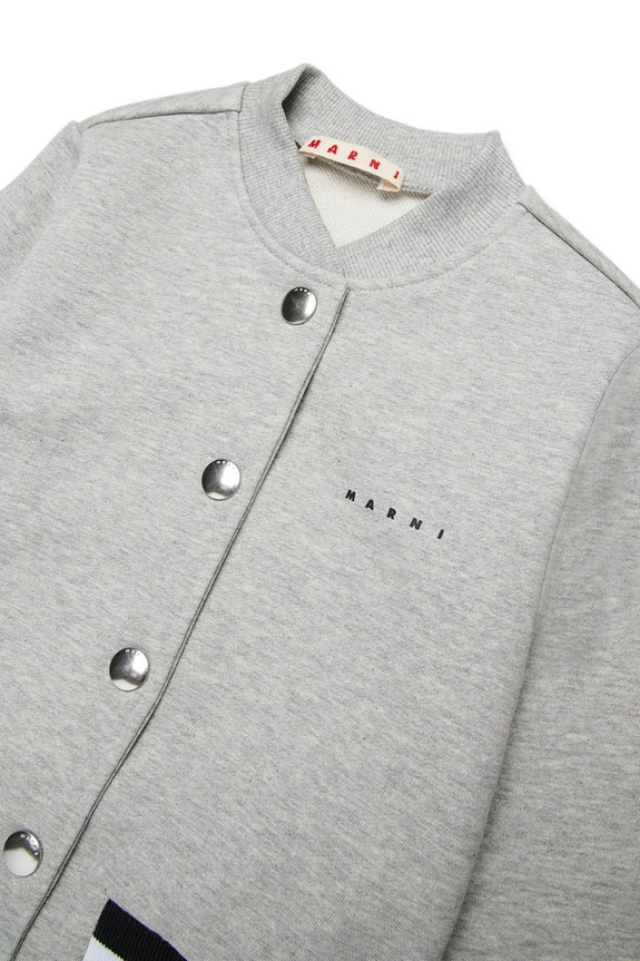 Dziewczynka Marni bluza dziecięca bawełniana MS332F SWEAT-SHIRT M01681.M00V0 szary