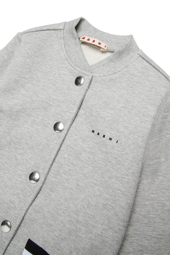 Dziewczynka Marni bluza dziecięca bawełniana MS332F SWEAT-SHIRT M01681.M00V0 szary