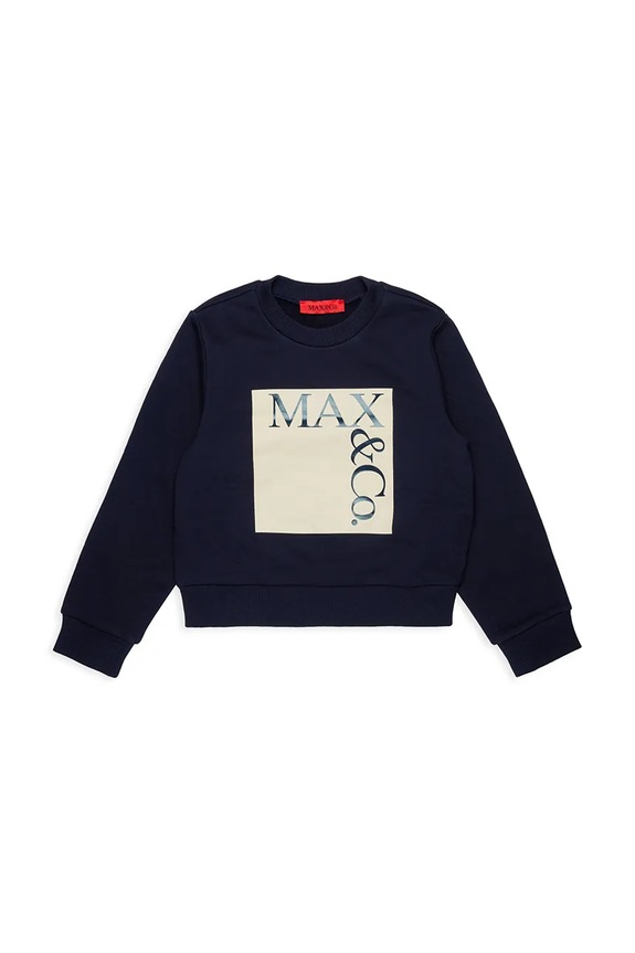 MAX&Co. bluza bawełniana dziecięca MAXS3F SWEAT-SHIRT nadruk granatowy MX0037.MX056