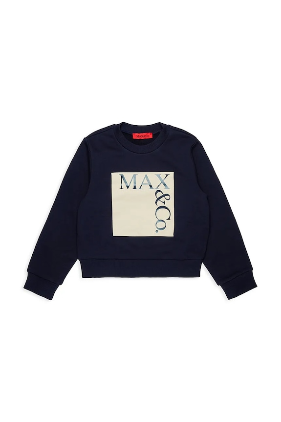 MAX&Co. bluza bawełniana dziecięca MAXS3F SWEAT-SHIRT nadruk granatowy MX0037.MX056