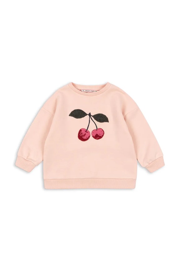 Konges Sløjd hanorac cu două fețe din bumbac LOU TERRY SWEAT SHIRT OCS cu modele roz KS104947.PPY2