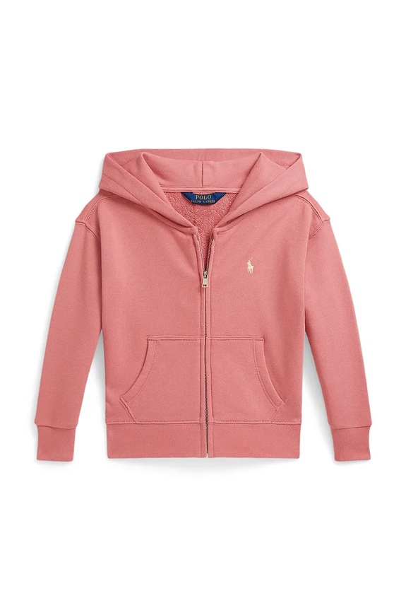 Polo Ralph Lauren rozepínací mikina s kapucí dětská bavlněná 312A11856002 růžová SS26