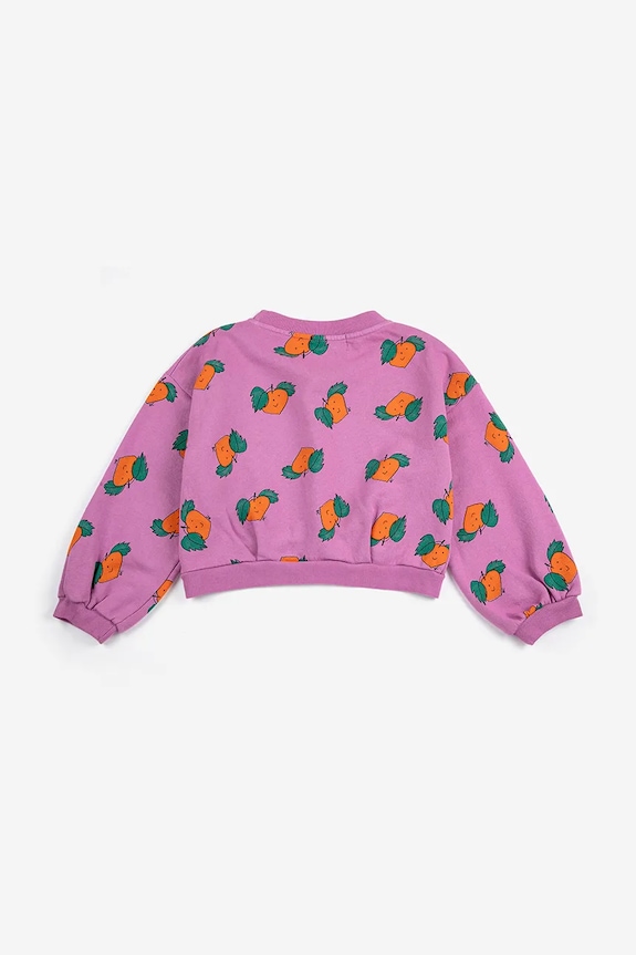 Dziewczynka Bobo Choses bluza bawełniana dziecięca Tangerine 126AC044 fioletowy