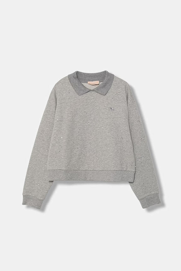 Elisabetta Franchi felpa per bambini in cotone grigio EFFE166.0.FF002