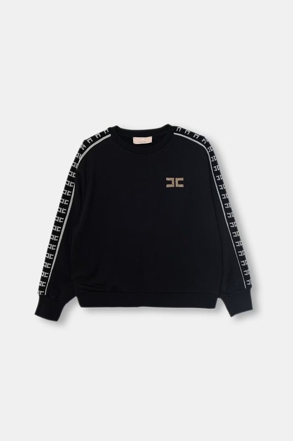 Elisabetta Franchi Felpa per bambini in cotone nero EFFE168.0.FF002