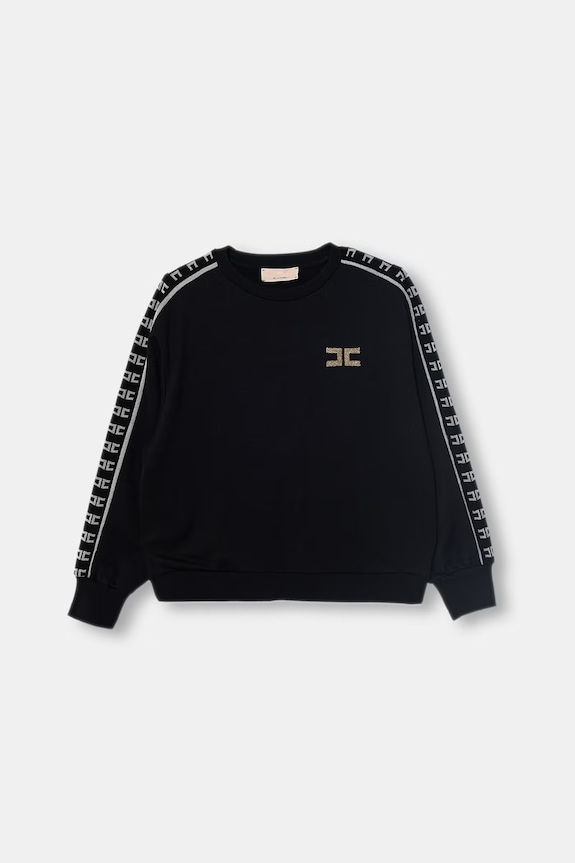 Elisabetta Franchi Felpa per bambini in cotone nero EFFE168.0.FF002