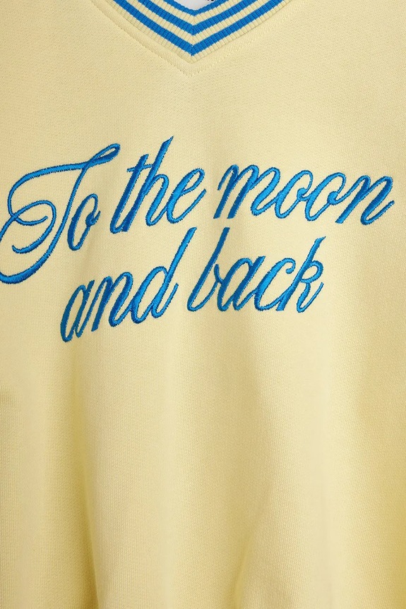 Mini Rodini dukserica za djecu od pamuka To the moon zlatna 26220163