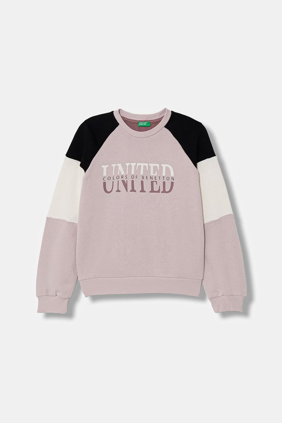 Detská bavlnená mikina United Colors of Benetton potlač ružová 3J68C10S5.G.Stagionale