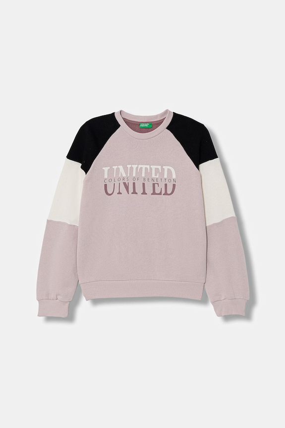Detská bavlnená mikina United Colors of Benetton potlač ružová 3J68C10S5.G.Stagionale