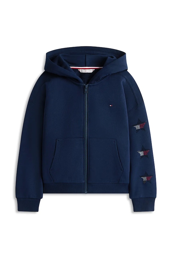 Tommy Hilfiger mikina s kapucňou detská s bavlnou KG0KG09129.128.176.PPY2 tmavomodrá SS26