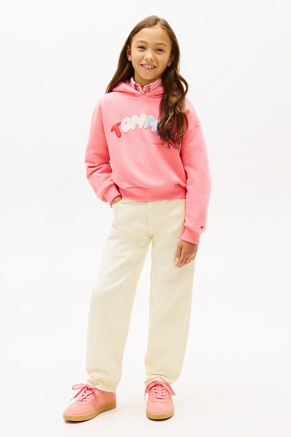 Dievča Tommy Hilfiger mikina s kapucňou detská s bavlnou KG0KG09241.128.176.PPY2 ružová