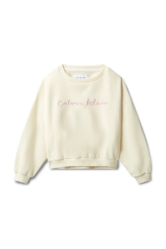 Calvin Klein Jeans bluza dziecięca z bawełną LVCKSJB25G.128.176.PPY2 beżowy SS26