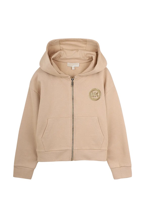 Dětská bavlněná mikina Michael Kors nášivka hnědá R30590.114.150