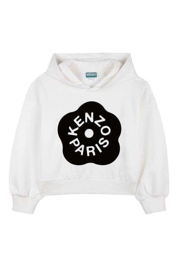 Dječja pamučna dukserica Kenzo Kids print bijela K61805.102.108