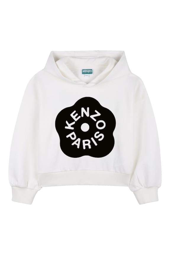 Dječja pamučna dukserica Kenzo Kids print bijela K61805.102.108