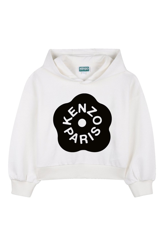 Dječja pamučna dukserica Kenzo Kids print bijela K61805.114.150