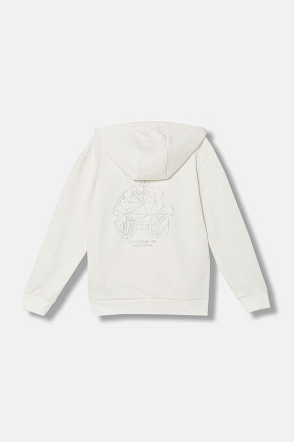 Guess mikina s kapucňou detská J6GQ10.KF712.PPY2.M biela SS26