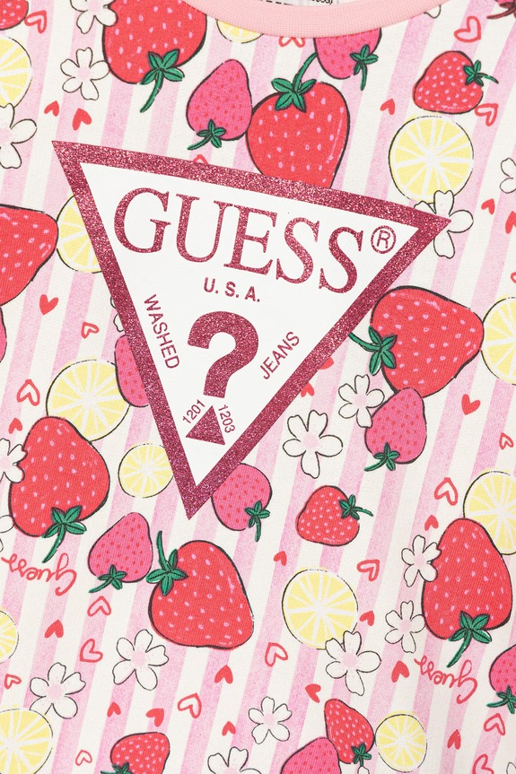DÍVKA Dětská bavlněná mikina Guess K6GQ00.KA6R4.PPY2.M růžová