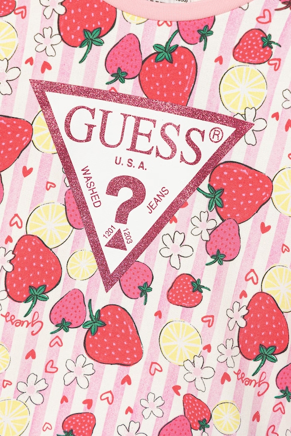 DÍVKA Dětská bavlněná mikina Guess K6GQ00.KA6R4.PPY2.M růžová