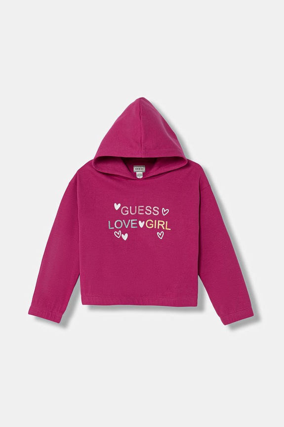 Guess hanorac pentru copii, cu amestec de bumbac roz K6GQ02.KF384.PPY2.M