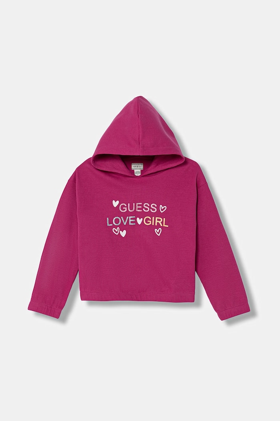 Guess hanorac pentru copii, cu amestec de bumbac roz K6GQ02.KF384.PPY2.M