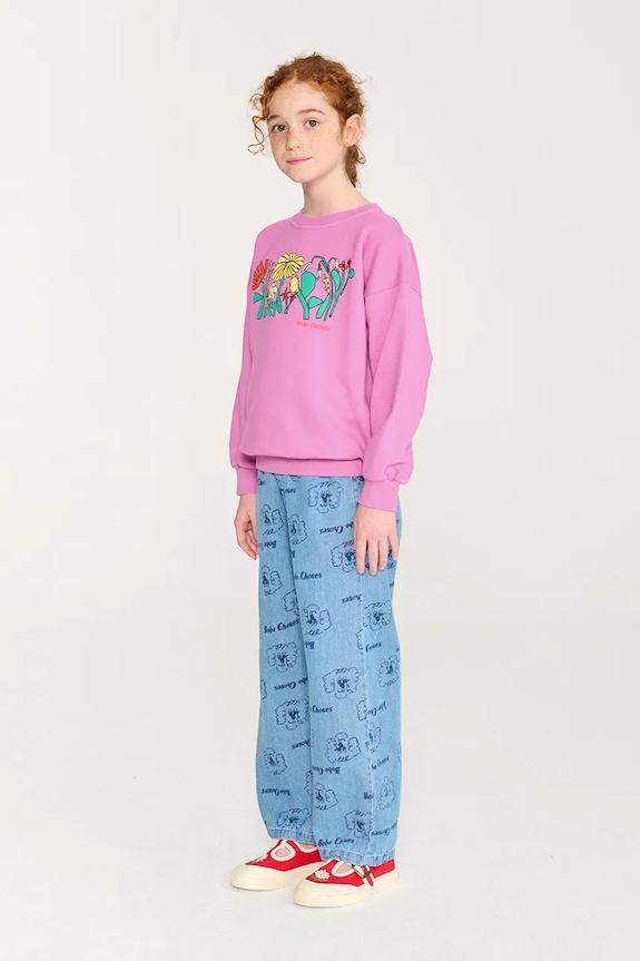 Bobo Choses hanorac de bumbac pentru copii Color Herbalist relaxed sweatshirt print violet 126AC161