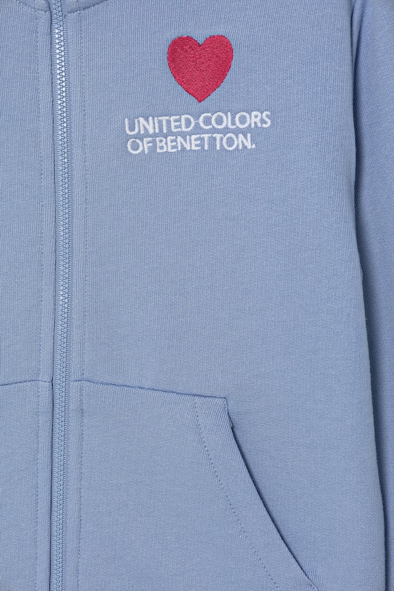 Дівчинка United Colors of Benetton кофта, яка розстібається дитяча бавовняна 3J70G504B.P.Stagionale блакитний
