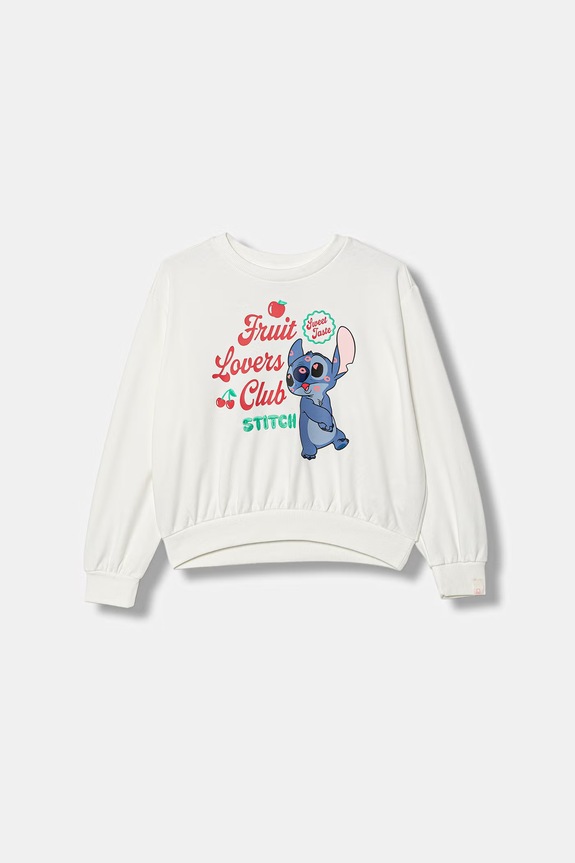 United Colors of Benetton hanorac pentru copii din amestec de bumbac alb 32N4C10SR.G.Stagionale