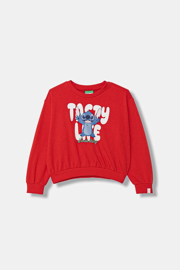 United Colors of Benetton hanorac pentru copii, din bumbac rosu 32N4C10SR.G.Stagionale