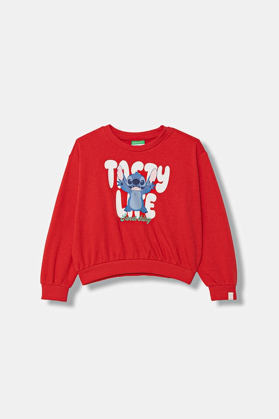 United Colors of Benetton hanorac pentru copii, din bumbac rosu 32N4C10SR.G.Stagionale