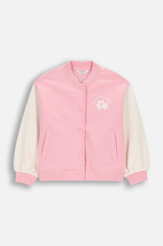 Coccodrillo mikina na zips detská bavlnená ružová WC6132201FGK