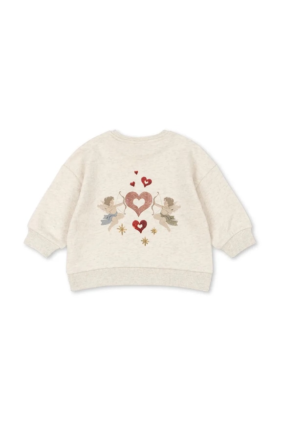 Konges Sløjd hanorac de bumbac pentru copii LOUPY LOU SWEAT SHIRT OCS KS104350.PreSpring gri SS26