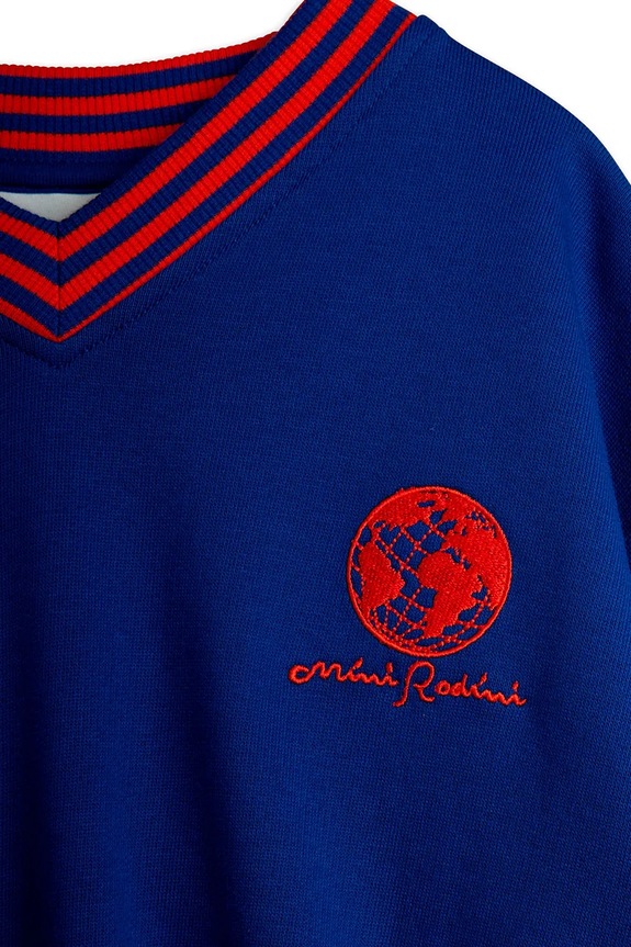 Παιδική βαμβακερή μπλούζα Mini Rodini μπλε 26120113