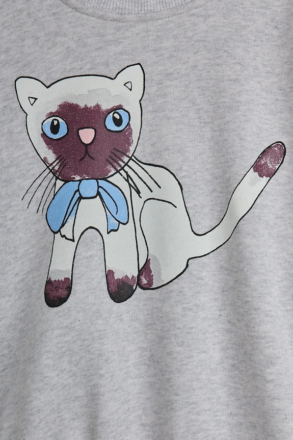 Fiú Mini Rodini gyerek melegítőfelső pamutból Siamese 26120117 szürke