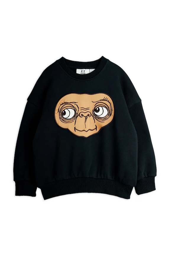 Dětská bavlněná mikina Mini Rodini E.T. 25820101 černá SS26